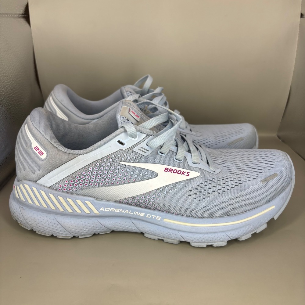 Brooks Adrenaline GTS 22 Womens Running Shoes Blue Pink 1203531B427 Size 8.5 B